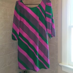 Green and Purple Shift Dress