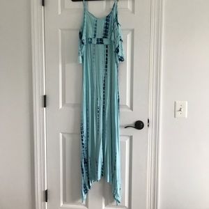Blue tie dye maxi dress