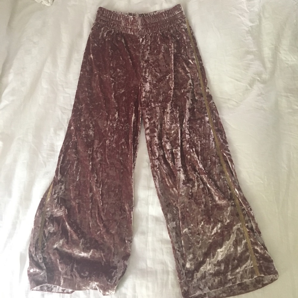 Pull&Bear Pink Velvet Culottes