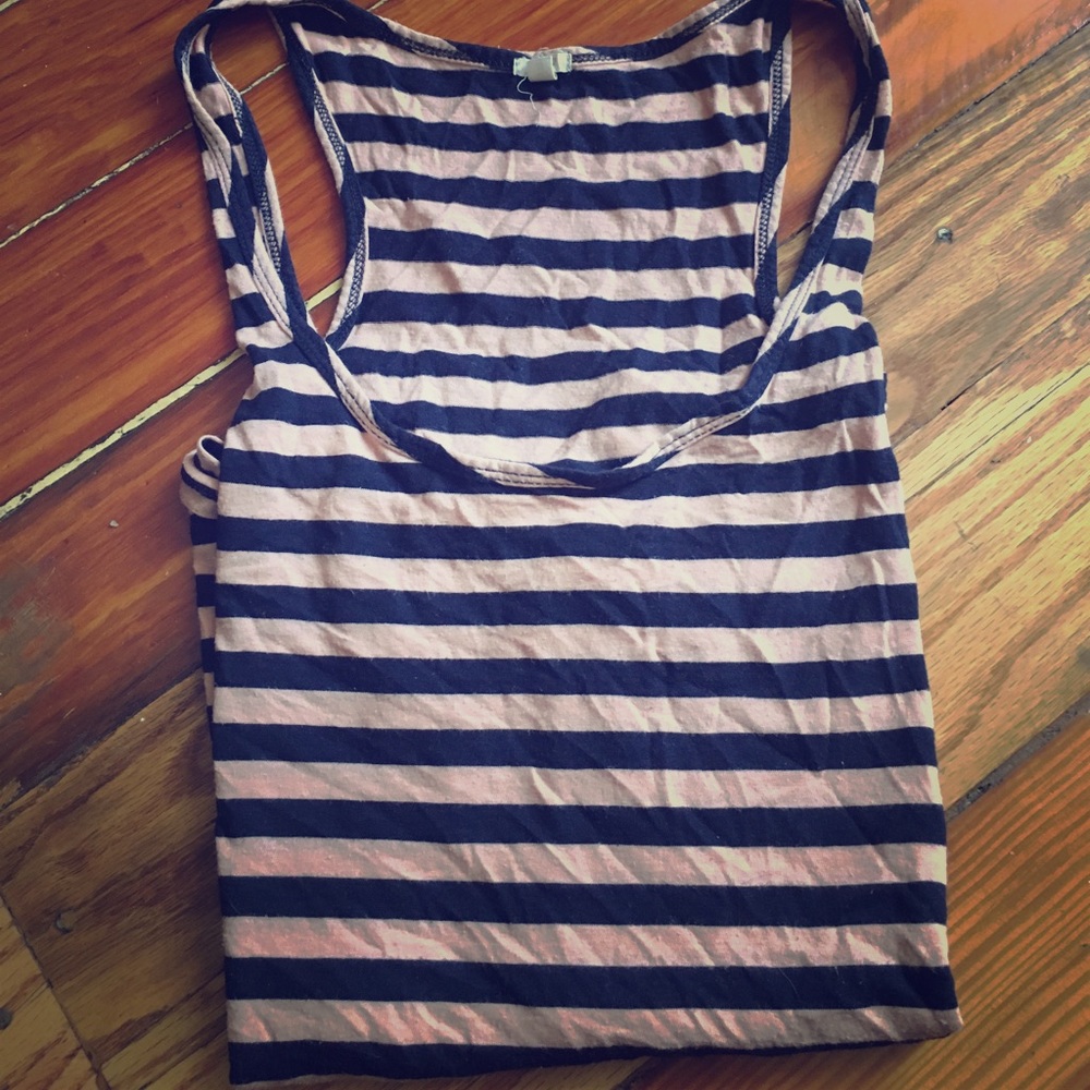 J. Crew pink and blue striped racerback