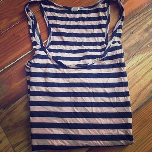 J. Crew pink and blue striped racerback