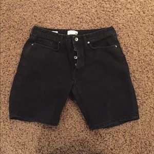 Topman button fly denim shorts