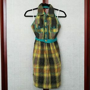 Angel's Tribe Dresses - NWT Yellow and teal plaid collared halter sundress Angel's Tribe Dresses - NWT Yellow and teal plaid collared halter sundress