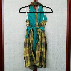 Angel's Tribe Dresses - NWT Yellow and teal plaid collared halter sundress Angel's Tribe Dresses - NWT Yellow and teal plaid collared halter sundress