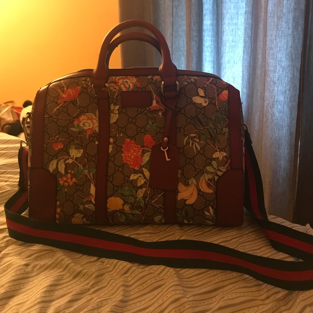 Gucci Floral Boston Bag