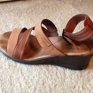 Keen Strappy Brown Wedge Sandal
