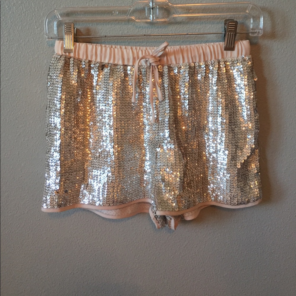 H&M sequin drawstring party shorts