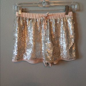 H&M sequin drawstring party shorts