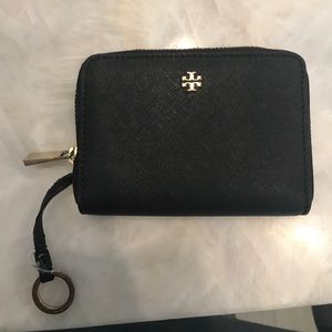 Black Tory Burch keychain wallet