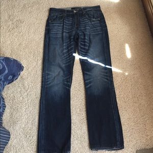 Men's buckle black jeans