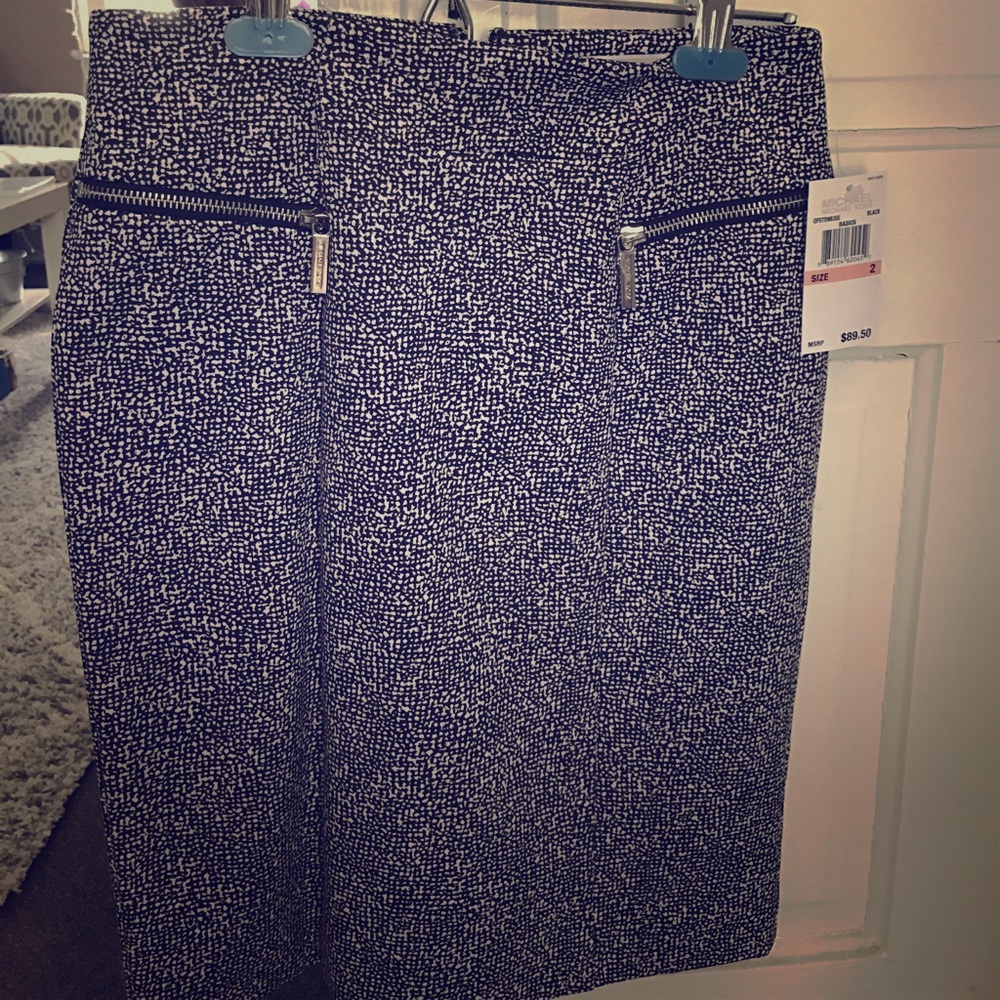 Michael Kors black and white pencil skirt