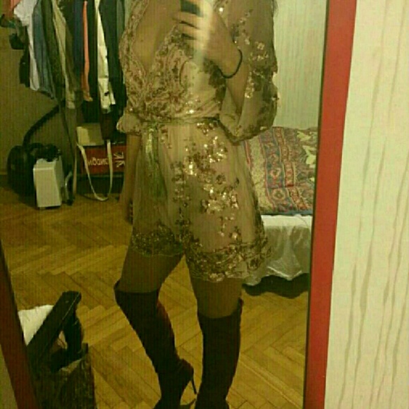 Here size large rose gold jumpsuit❤️🌹👍⭐️🎈🎉😉😍 - Picture 4 of 4