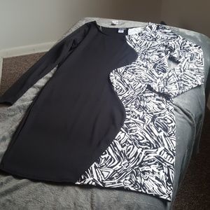 Black and white fitted dress