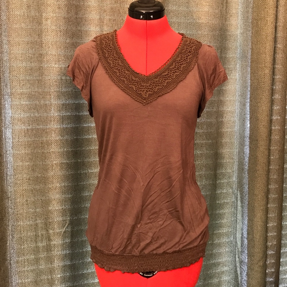 Forever 21 XXI Brown Embroidered Tank Top Shirt