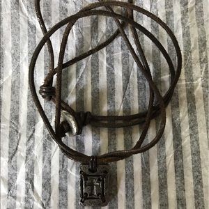 Leather cross necklace