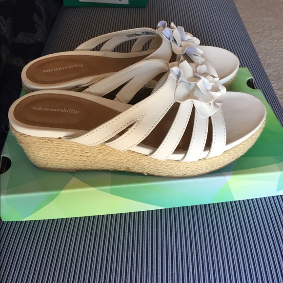 Shoes - White wedge sandals