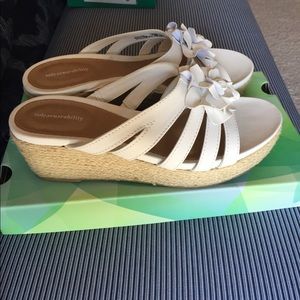 White wedge sandals