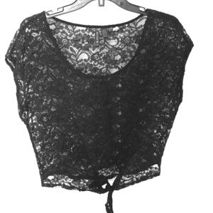 Black Lace Crop Top