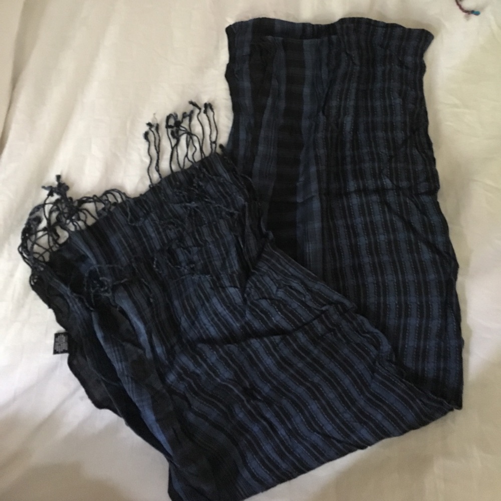 Blue Flannel Patterned Scarf