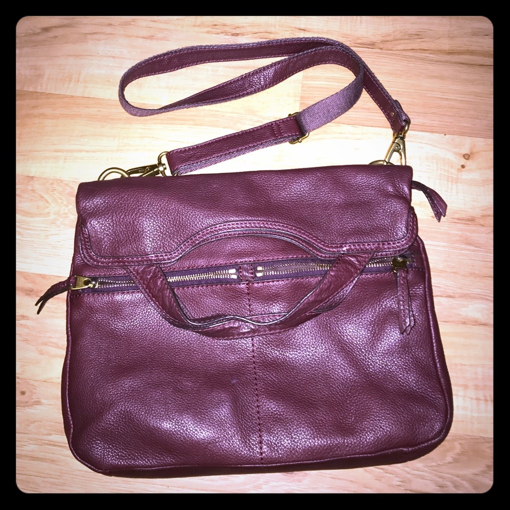 Maroon Fossil Messenger Bag