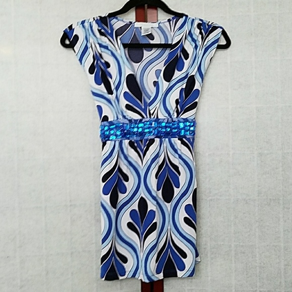 NWOT Charlotte Russe blue beaded blouse. - Picture 1 of 4