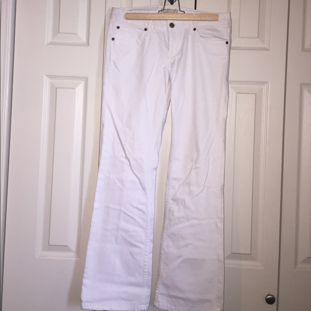 White Bootcut Jeans
