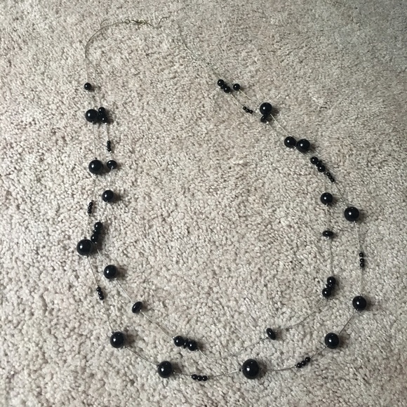 LONG BLACK NECKLACE - Picture 1 of 2