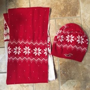 Red Winter Hat and Infinity Scarf Set