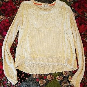 Lace front sweater