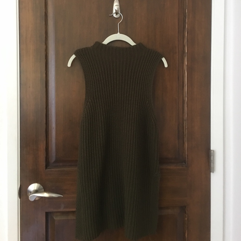 Army green sleeveless sweater