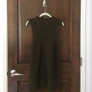 Army green sleeveless sweater