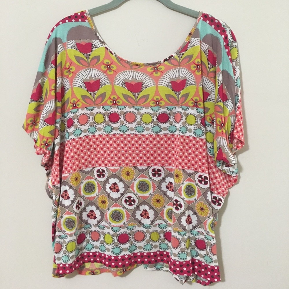 Multicolored Short-sleeve Top