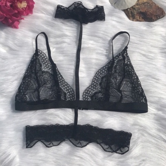 🌿 Lace Choker Bralette - Picture 3 of 6