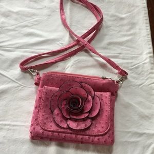 [BRAND NEW] Pink ostrich leather shoulder bag
