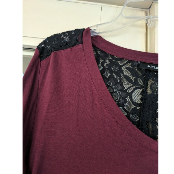 Apt 9 Burgundy Lace Back Long Sleeve - Picture 7 of 8