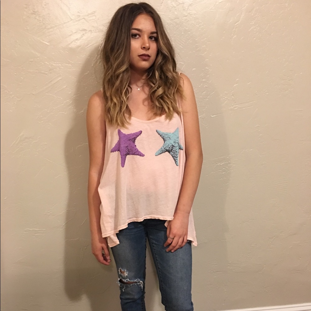 Pink wildfox starfish top