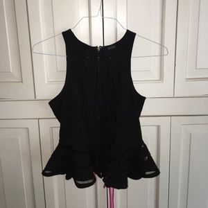 Black Peplum Top