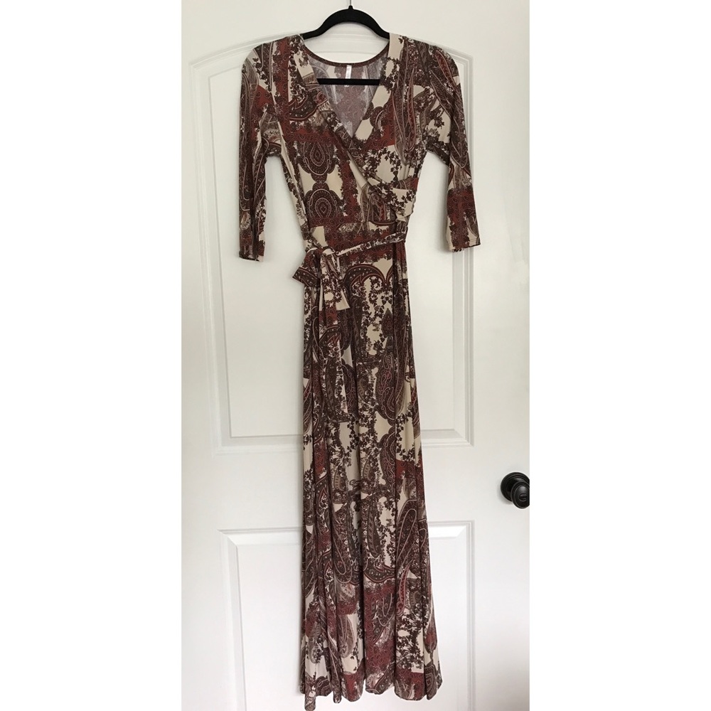 Pink Blush 3/4 Sleeve Maxi Dress