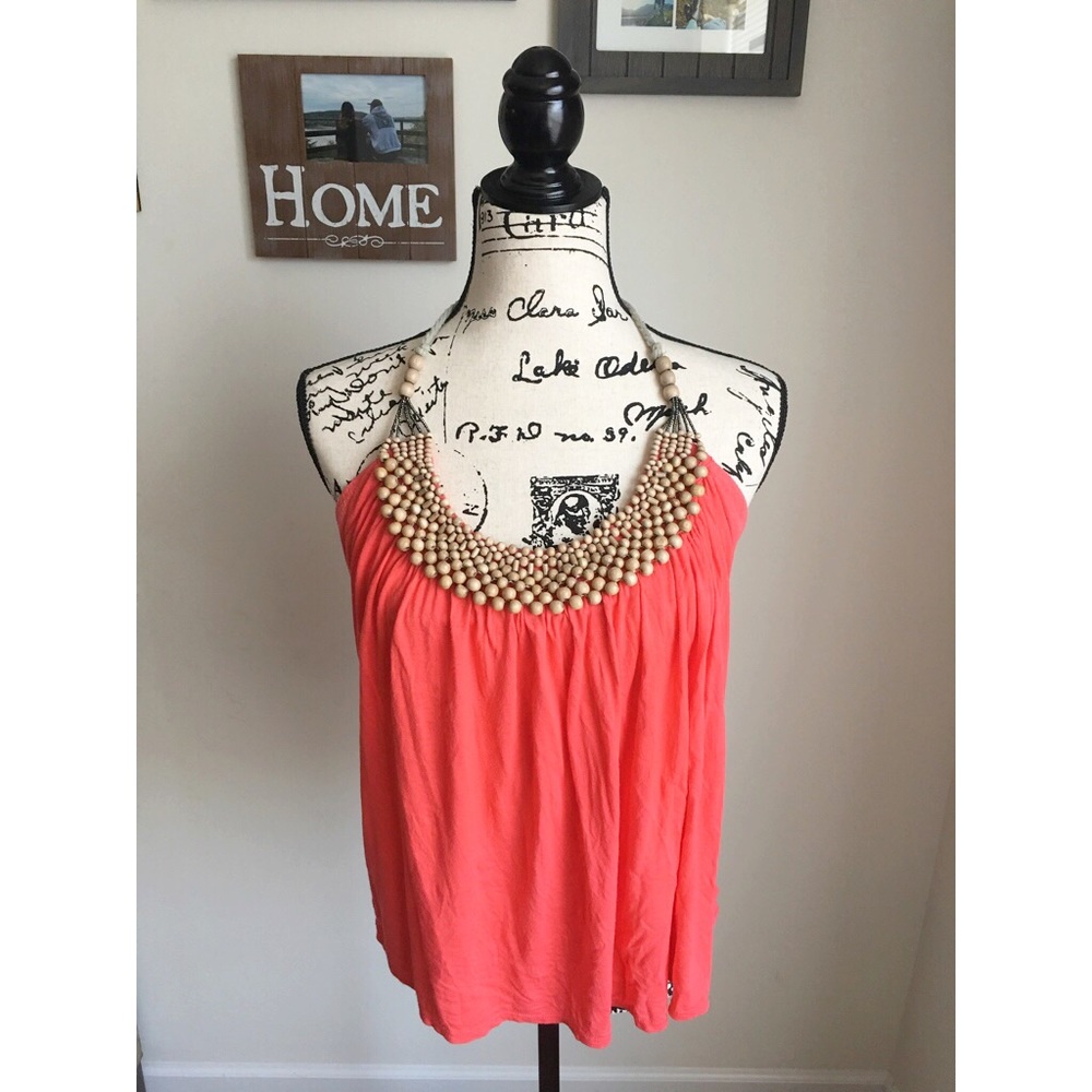 Gorgeous Embellished Neckline Halter Top