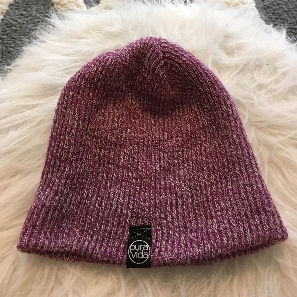 Pura vida purple winter hat