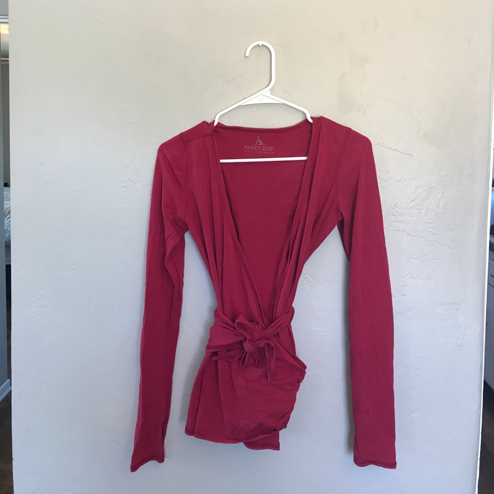 🎀SOLD🎀 Red Nancy Rose Wrap Top