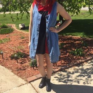 jean button up dress