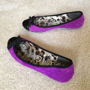 Purple faux suede flats