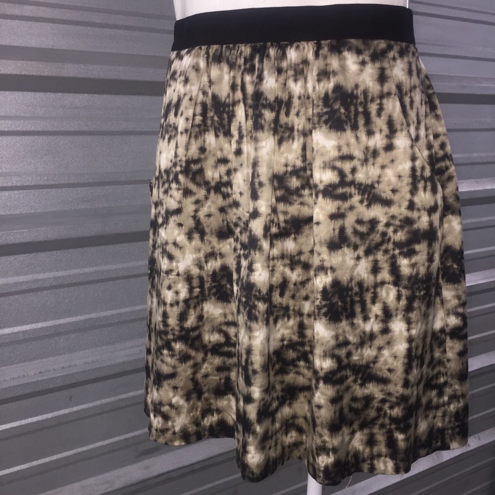 Ann Taylor brown tan and black silk skirt - Picture 5 of 5