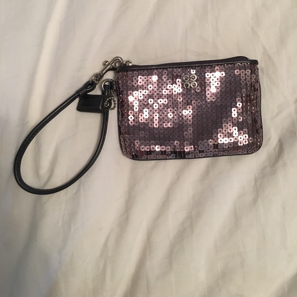 Coach sequined wristlet