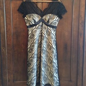 Black/Tan lace dress - White House Black Market