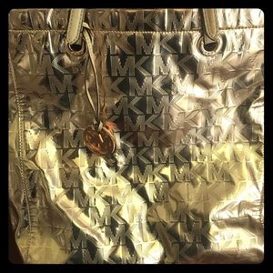 Michael Kors Jet Set Metallic Gold Tote