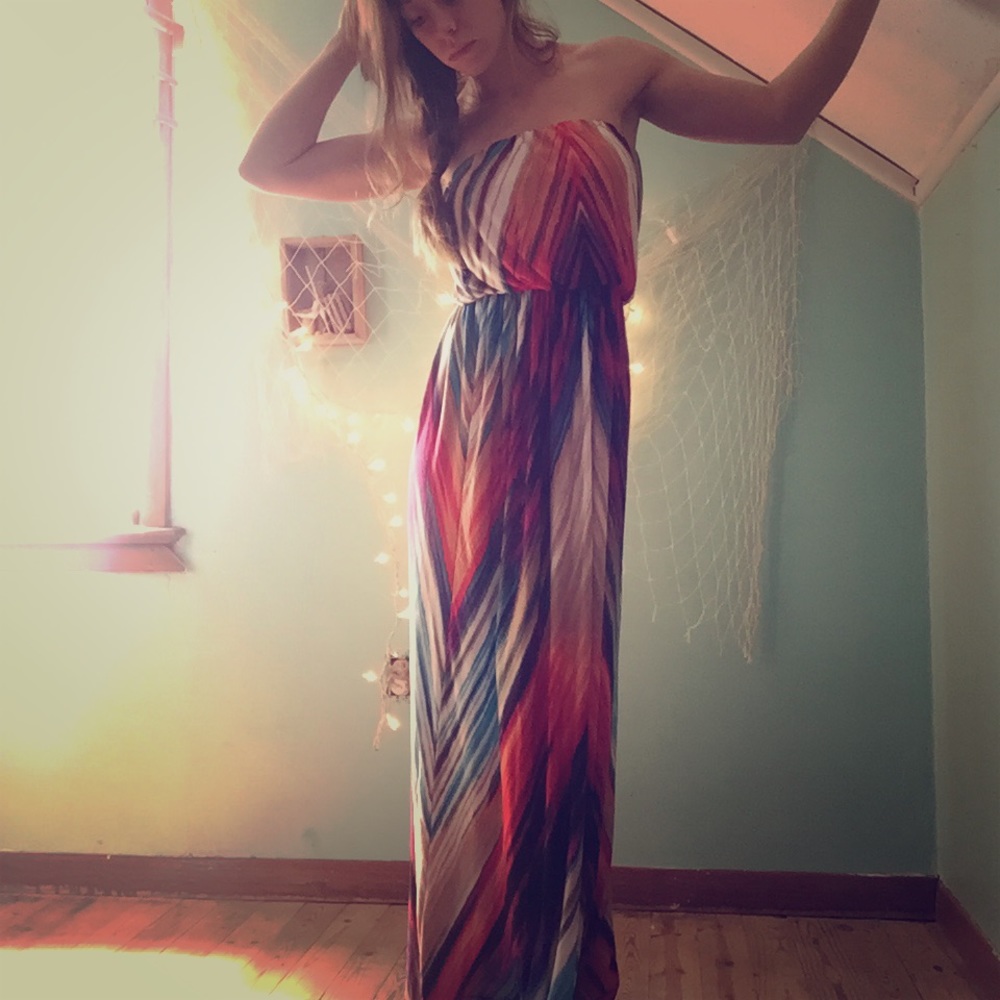 Silky Strapless Maxi Dress