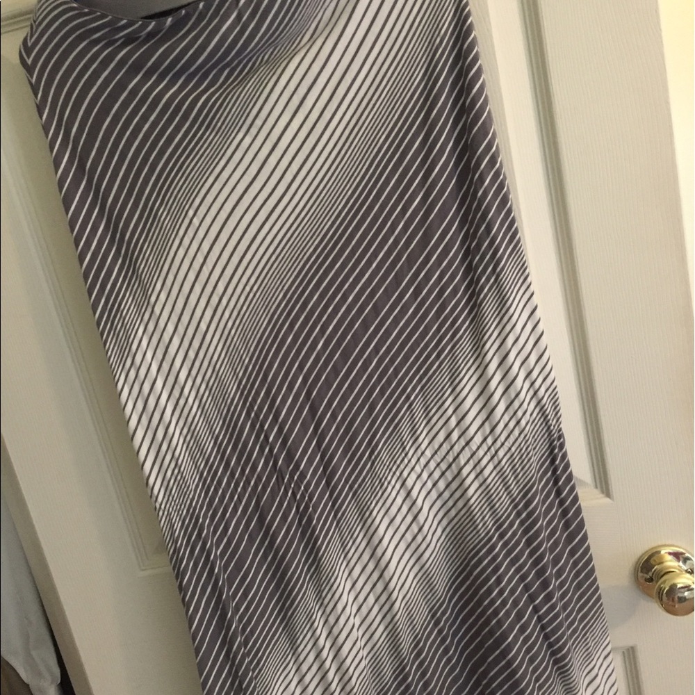 LAST CHANCE Gray & White Stripe Maxi Skirt