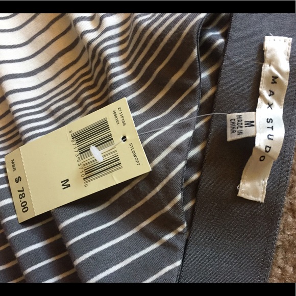 LAST CHANCE Gray & White Stripe Maxi Skirt - Picture 3 of 3